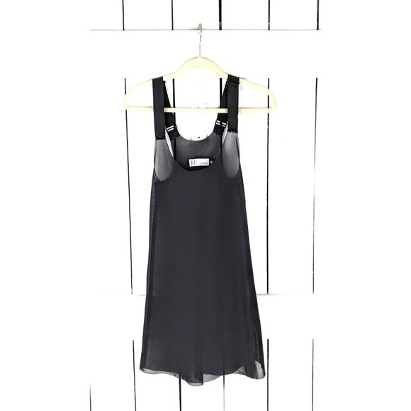 JJ by Julie Haus sheer black stretch mesh net teddy lingerie slip negligee - Picture 5 of 8